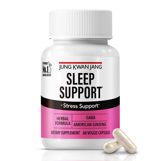 JUNG KWAN JANG Sleep Support GABA Complex 500mg with American Ginseng, 60 Capsules
