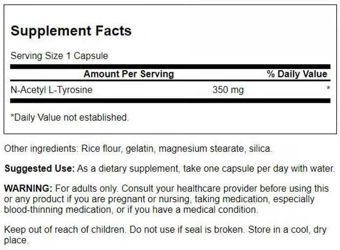 Swanson N-Acetyl L-Tyrosine Capsules 120 Count