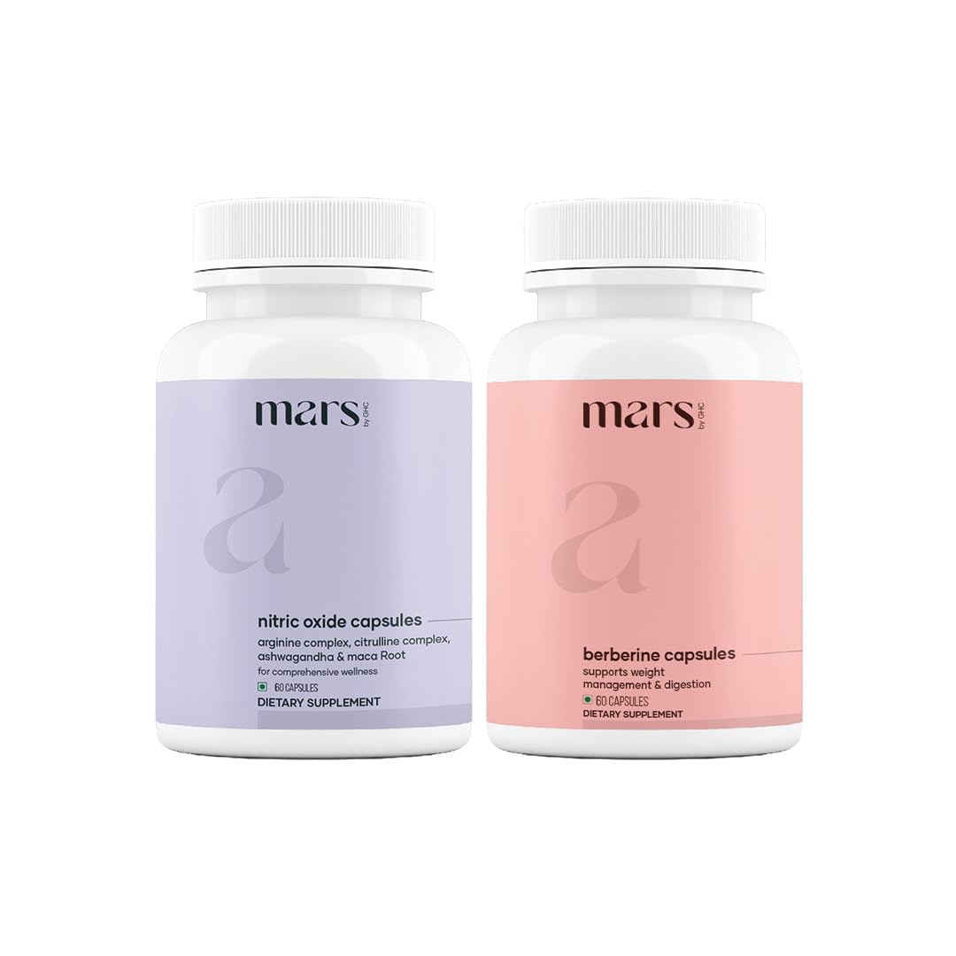 Mars by GHC NitroBurn Combo: Powered by Nitric Oxide & Himalayan Berberine Capsules, 2 Count