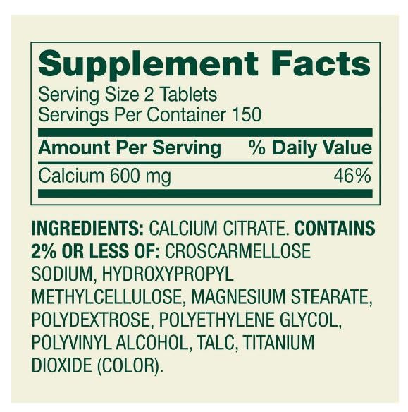 H4U Calcium Citrate Tablets 600 mg, 300 Count