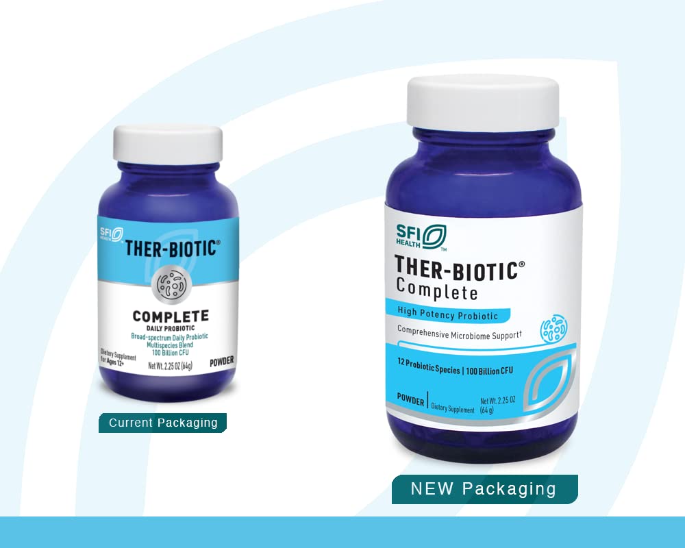 SFI Health Ther-Biotic Complete Probiotic Powder, 100 Billion CFU, 64g, 2 Pack