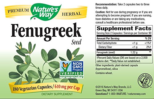 Nature's Way Fenugreek Seed 610 mg Capsules, 720 Count