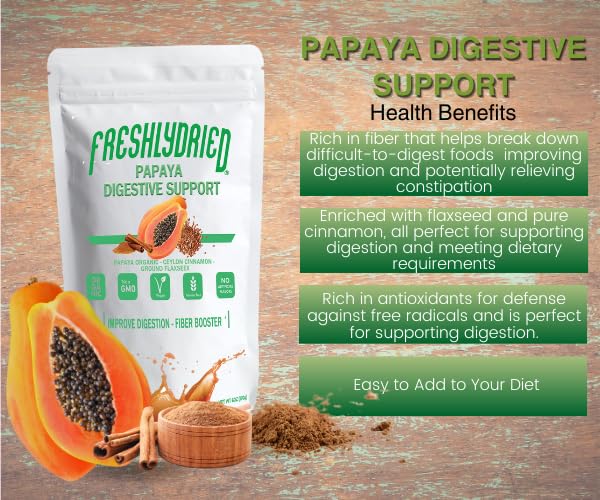 Freshlydried Papaya Digestive Supplement Powder, 6 Ounce