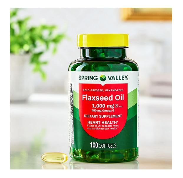 H4U Flaxseed Oil Dietary Supplement Softgels, 1000 mg, 100 Count