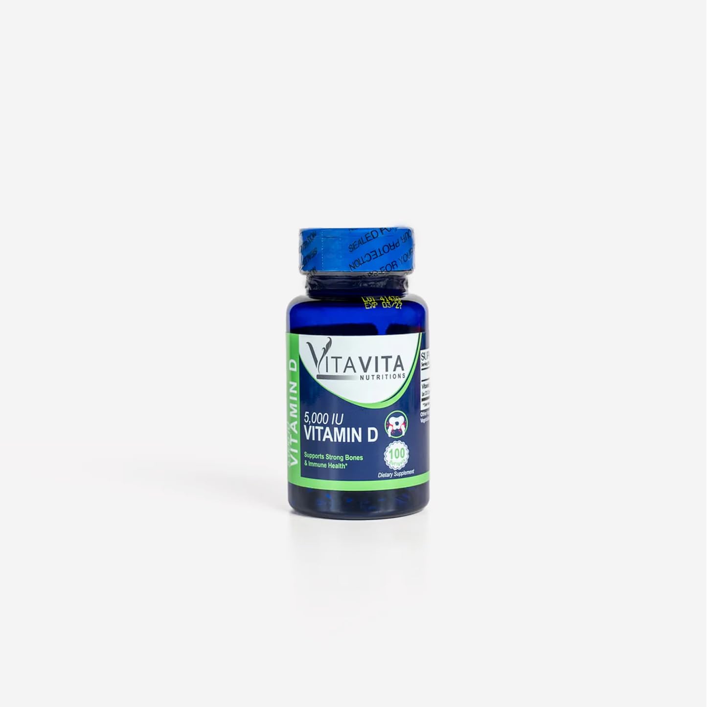 VitaVita Nutritions Vitamin D 5000 IU Softgels, 100 Count