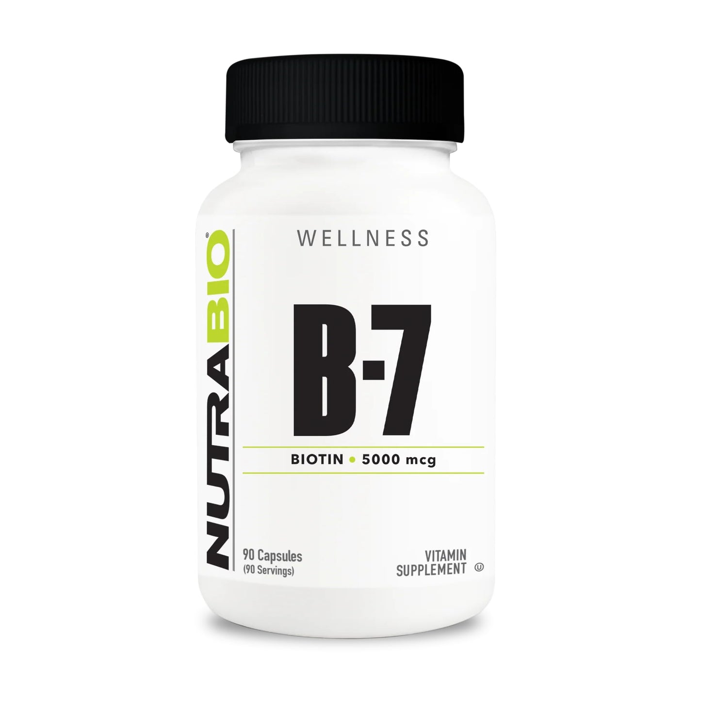 NutraBio Biotin (Vitamin B-7) Supplement Capsule, 1 Count