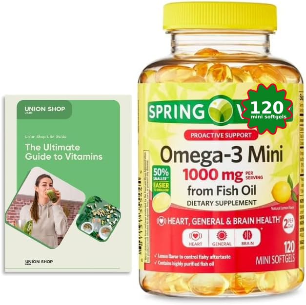 UNION SHOP USA Omega-3 Mini from Fish Oil 1000 mg Softgels 120 Count