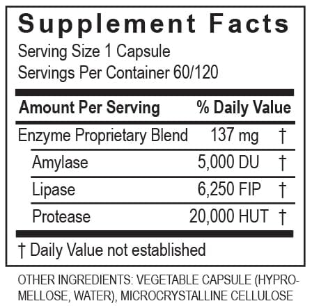 TRANSFORMATION LypoZyme Enzyme Supplement 120 Capsules