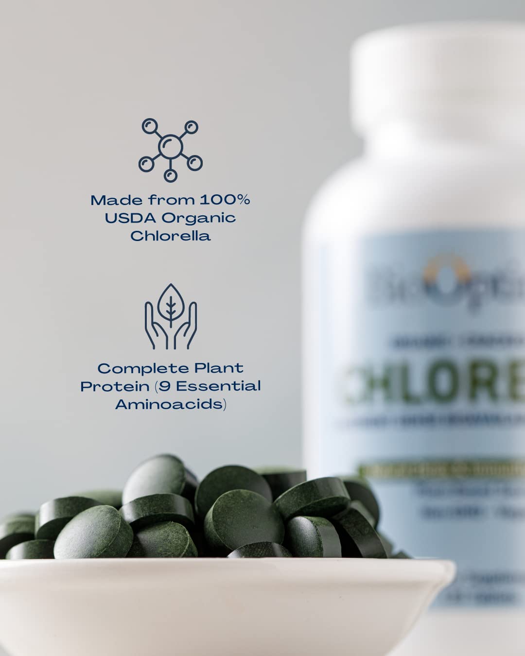 BioOptimal Organic Chlorella 120 Tablets