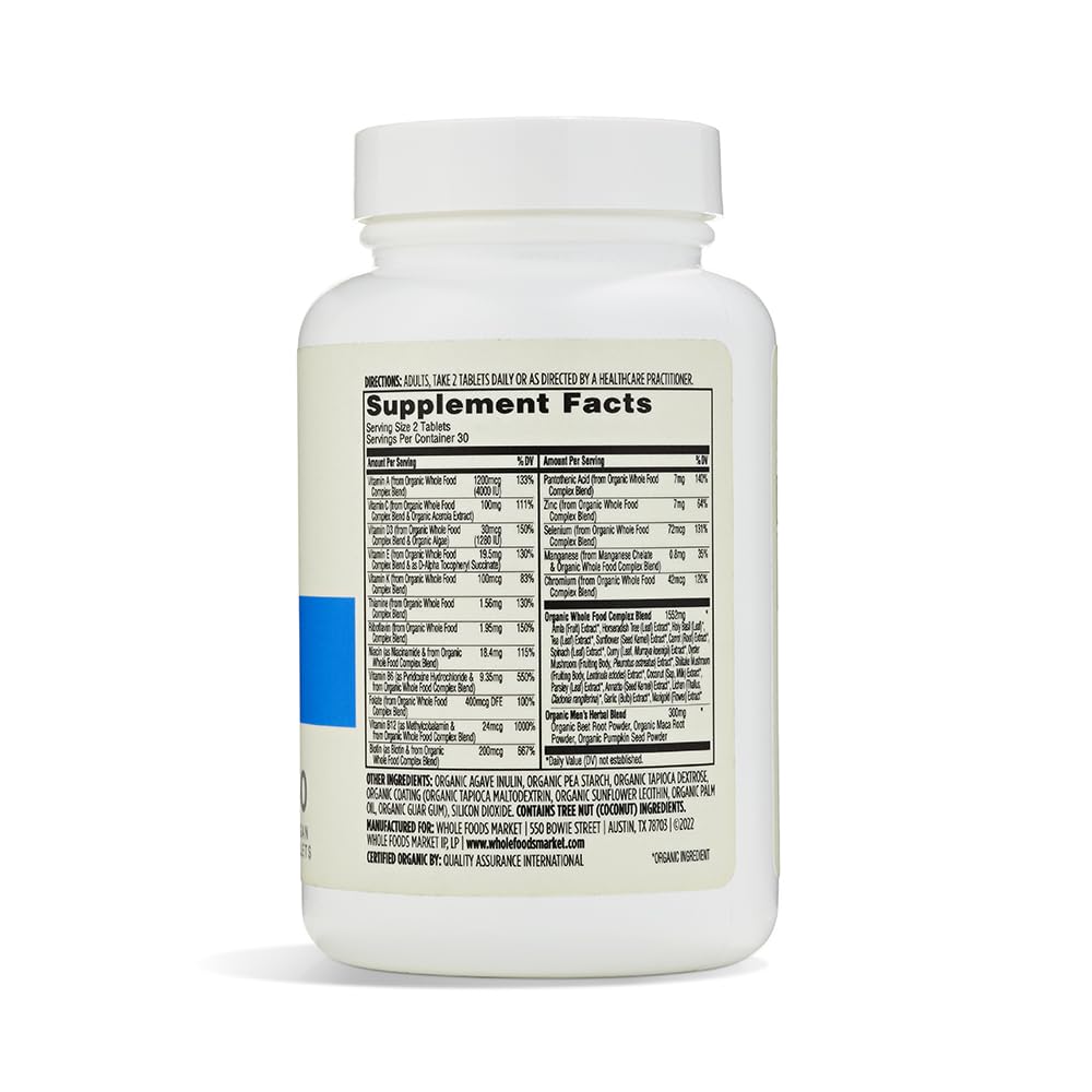365 by Whole Foods Market Vitamin Multi Mens Food Cultured 40 Plus Tablets 60 Count