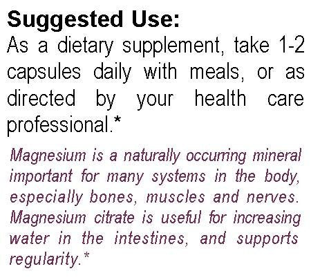 Vital Health Remedies Magnesium Citrate Capsules 100