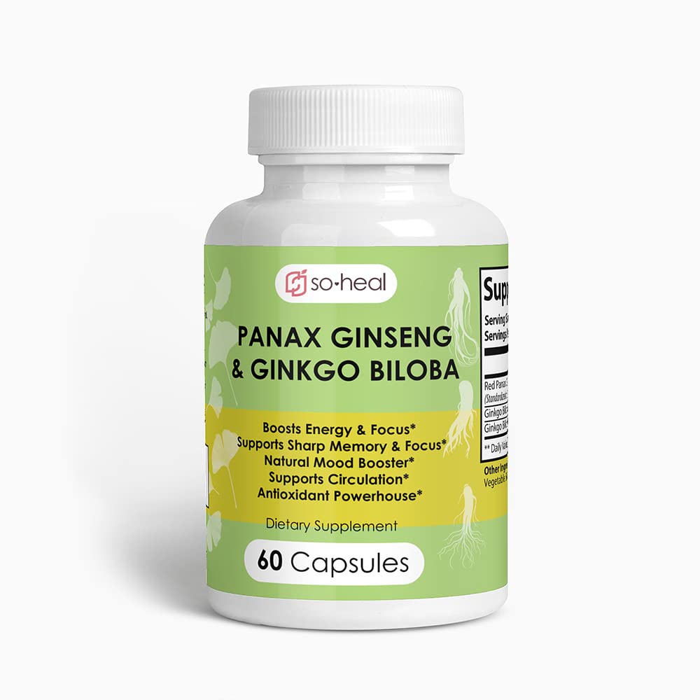 SoHeal Ginseng and Ginkgo Biloba Capsules 60 Count