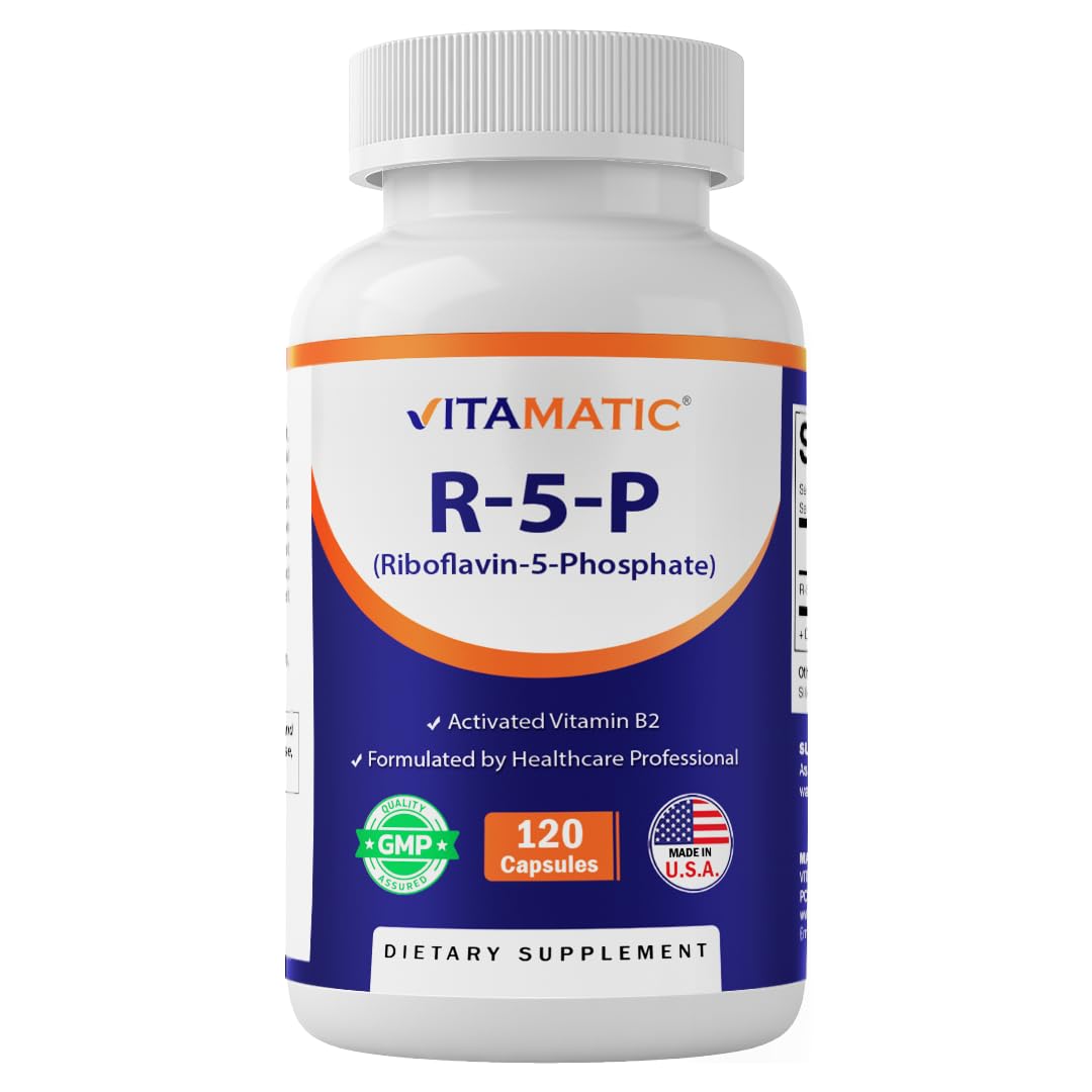 Vitamatic R-5-P Riboflavin-5-Phosphate (Vitamin B2) 50 mg, 120 Capsules