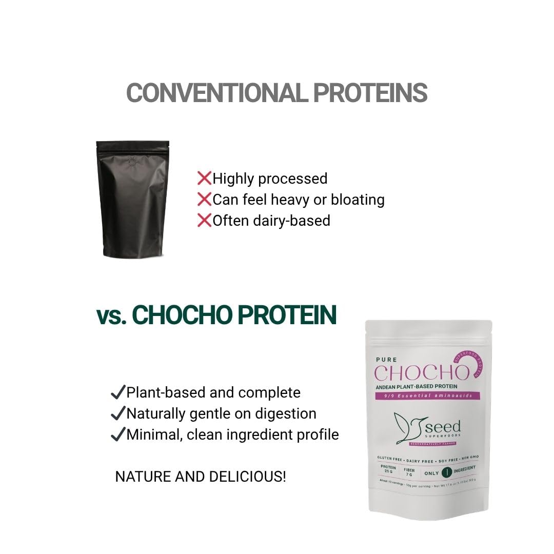 SEED Chocho Pure Plant-Based Protein Powder 17.6 oz