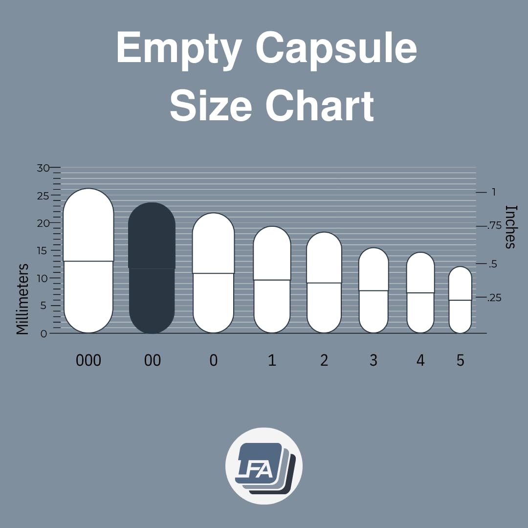 LFA Tablet Presses Size 00 Empty Gelatin Capsules, Capsule, 120 Count