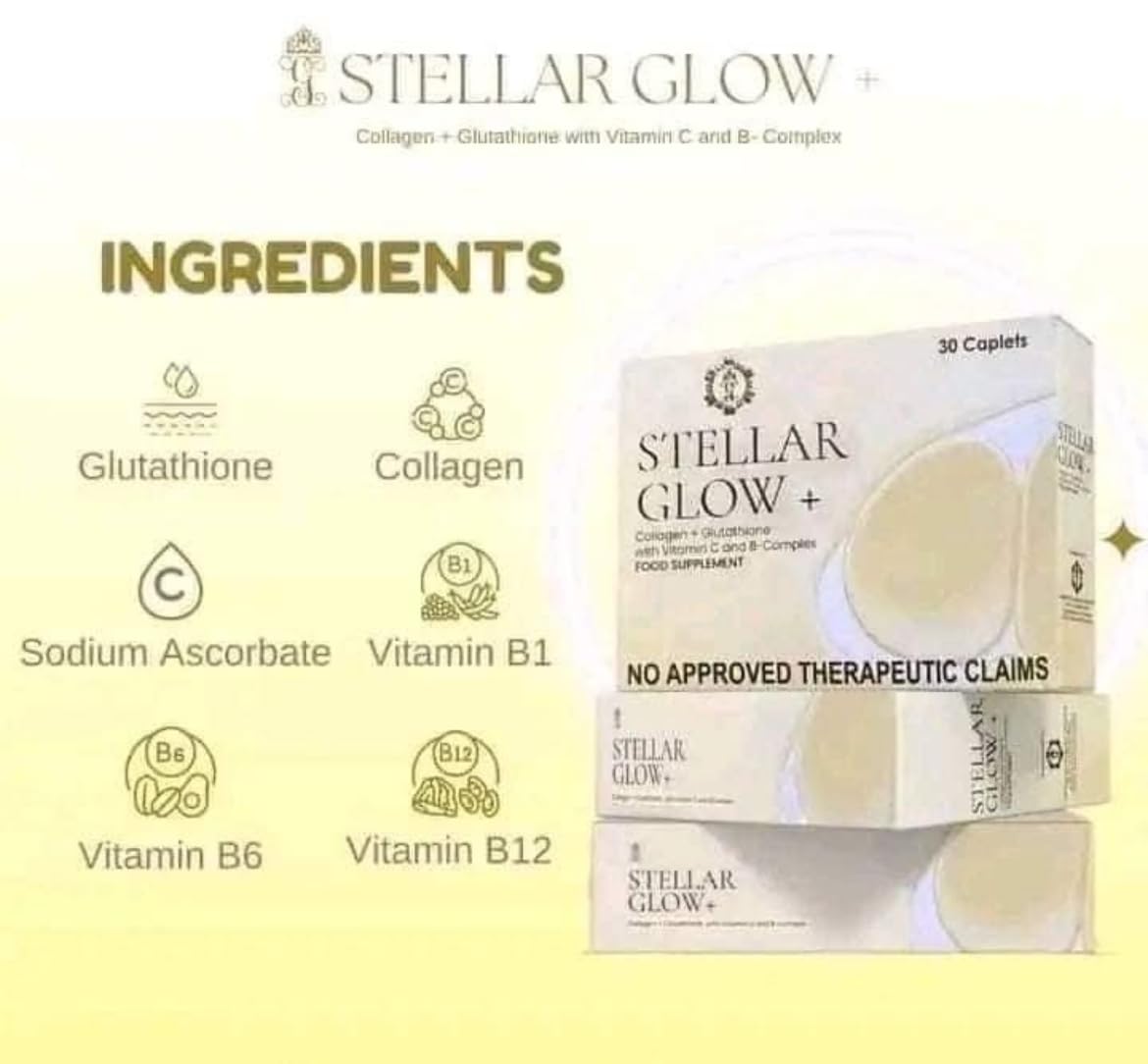 Generic Gorgeous Glow Stellar Glow Plus: Collagen + Glutathione Food Supplement Caplets, 30 Count