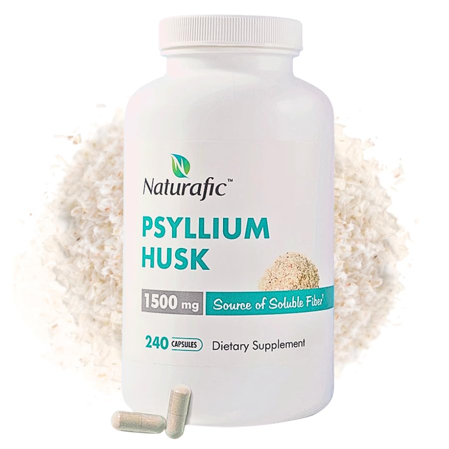 Naturafic Psyllium Husk Capsules 1500mg, 240 Capsules