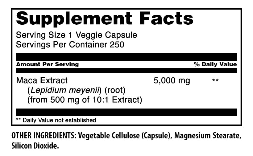 Amazing Nutrition Maca 500 Mg (10:1 Extract) Veggie Capsules, 1 Count