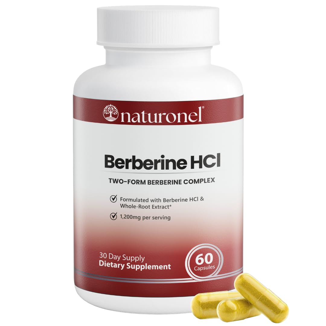 Naturonel Berberine HCl 1200mg Capsule, 60 Count