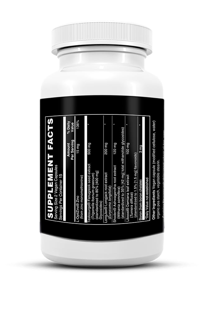 Vital Rise Testosterone Supplement for Men – Advanced Testosterone Booster with Fenugreek & Ashwagandha – Vegan Capsules, 30 Capsules