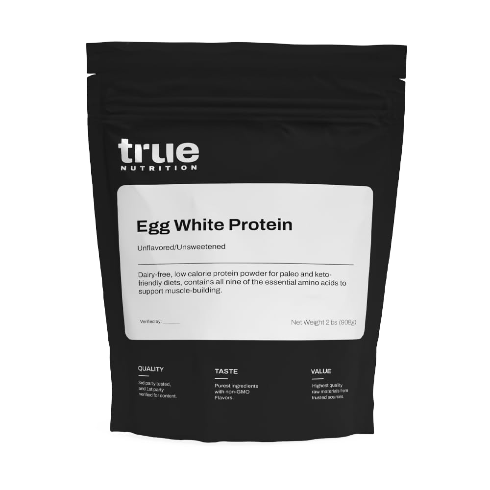 True Nutrition Egg White Protein Powder, Unflavored, 2 lb, 32 Servings