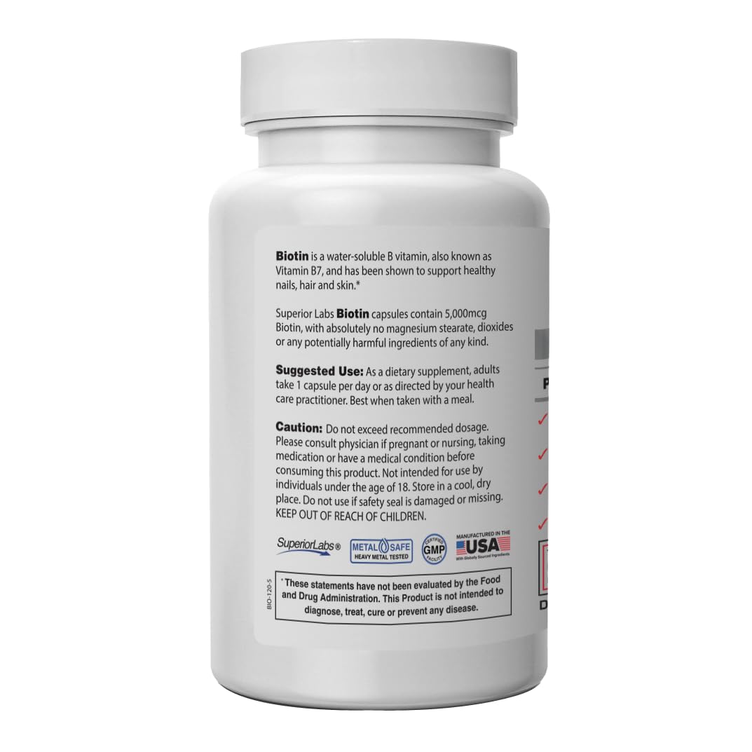 Superior Labs Biotin Non-GMO Capsule 120 Count