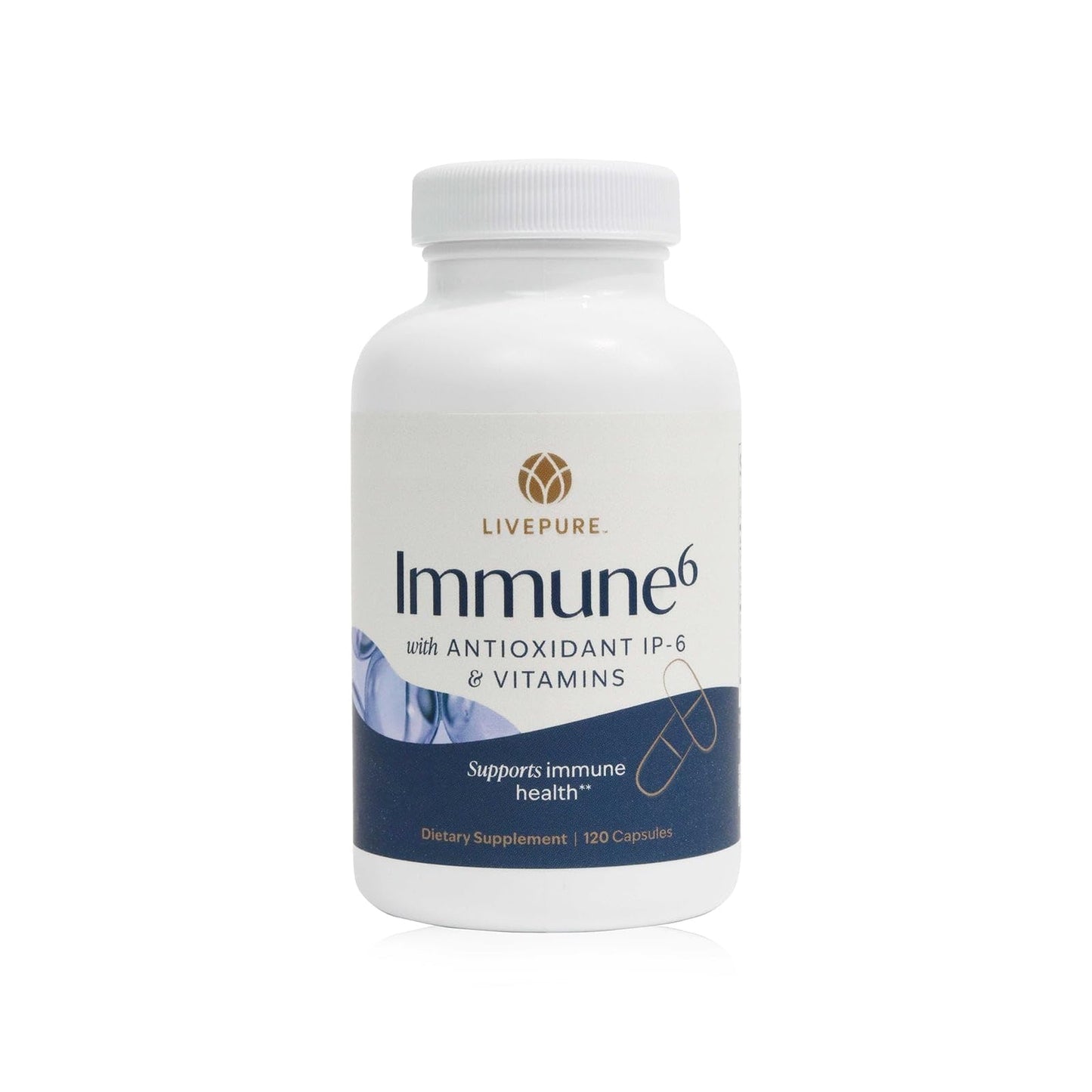 PURE Immune6 Immune Support Supplement with IP6, Selenium, Vitamin C & D3, 120 Capsules