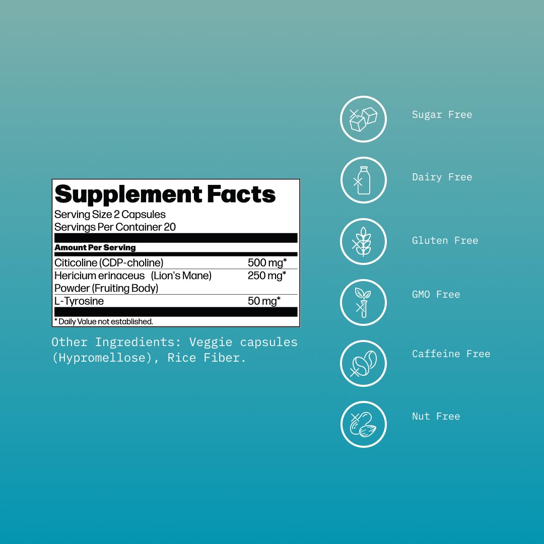Mikra Cognitive Enhancer Nootropic Brain Support Supplement Capsule, 40 Capsules