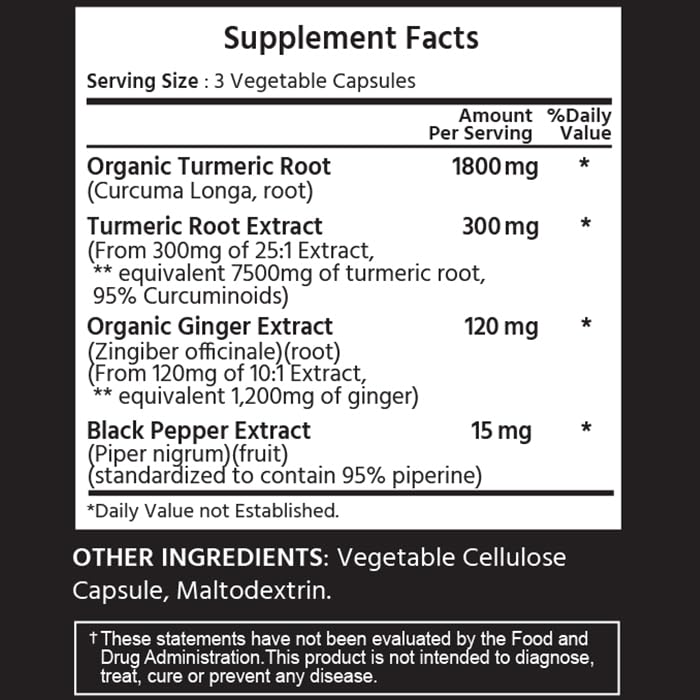 ML Naturals Turmeric Curcumin Capsules, 90 Count