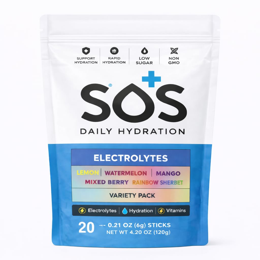 SOS Hydration Electrolyte Powder Sticks (20 Servings)