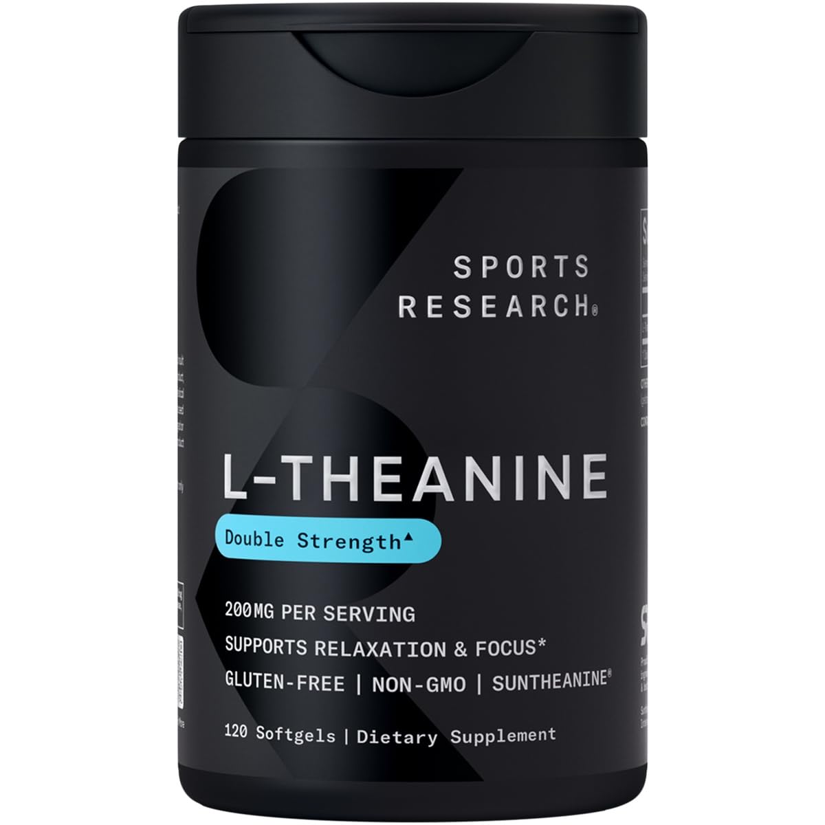Sports Research L-Theanine 200mg with Suntheanine Softgels, 120 Count
