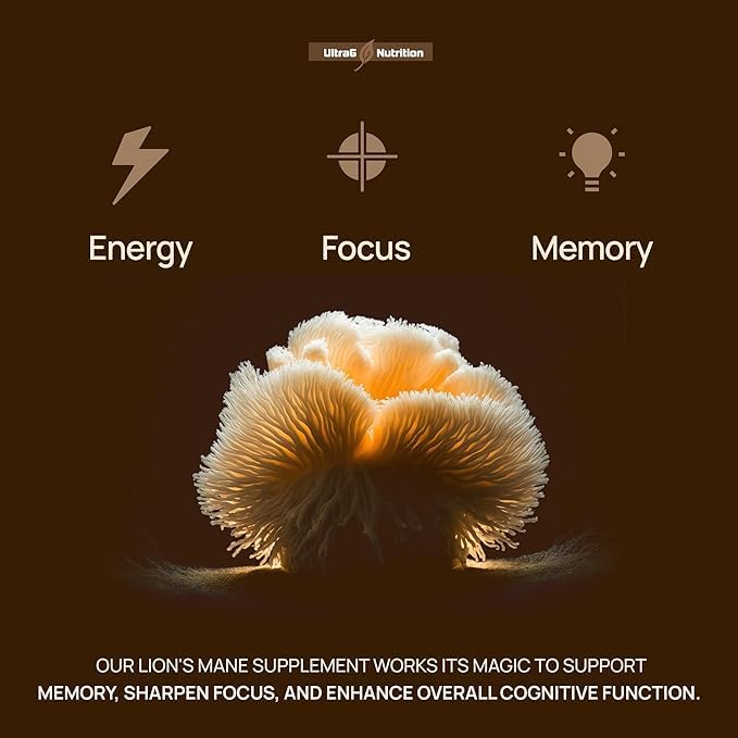 Ultra6 Nutrition Organic Lions Mane Capsules, 90 Capsules