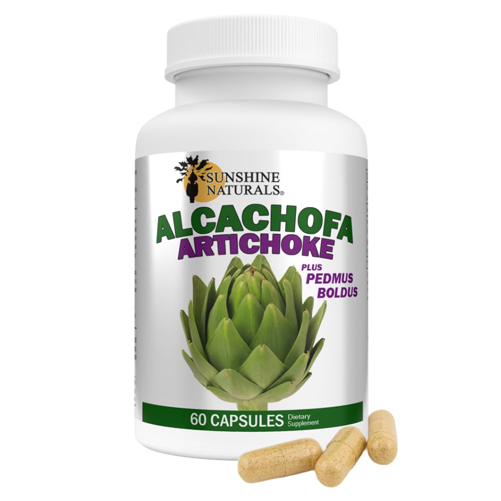 Sunshine Naturals Artichoke and Boldo Dietary Supplement Liver Support and Digestive Aid, 60 Capsules