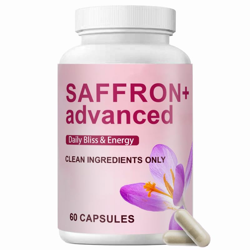 COLEPSW Saffro Supplements 10-in-1 with Saffron Extract, Vitamin C, Magnesium, Turmeric, & KSM-66 Ashwagandha Capsules, 60 Count