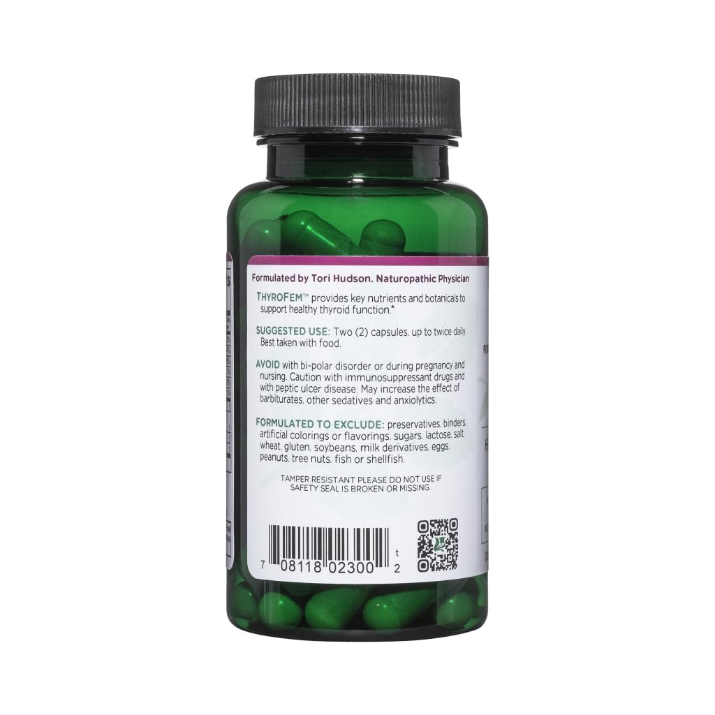 Vitanica ThyroFem Thyroid Gland Support, Vegan Capsules, 60 Capsules