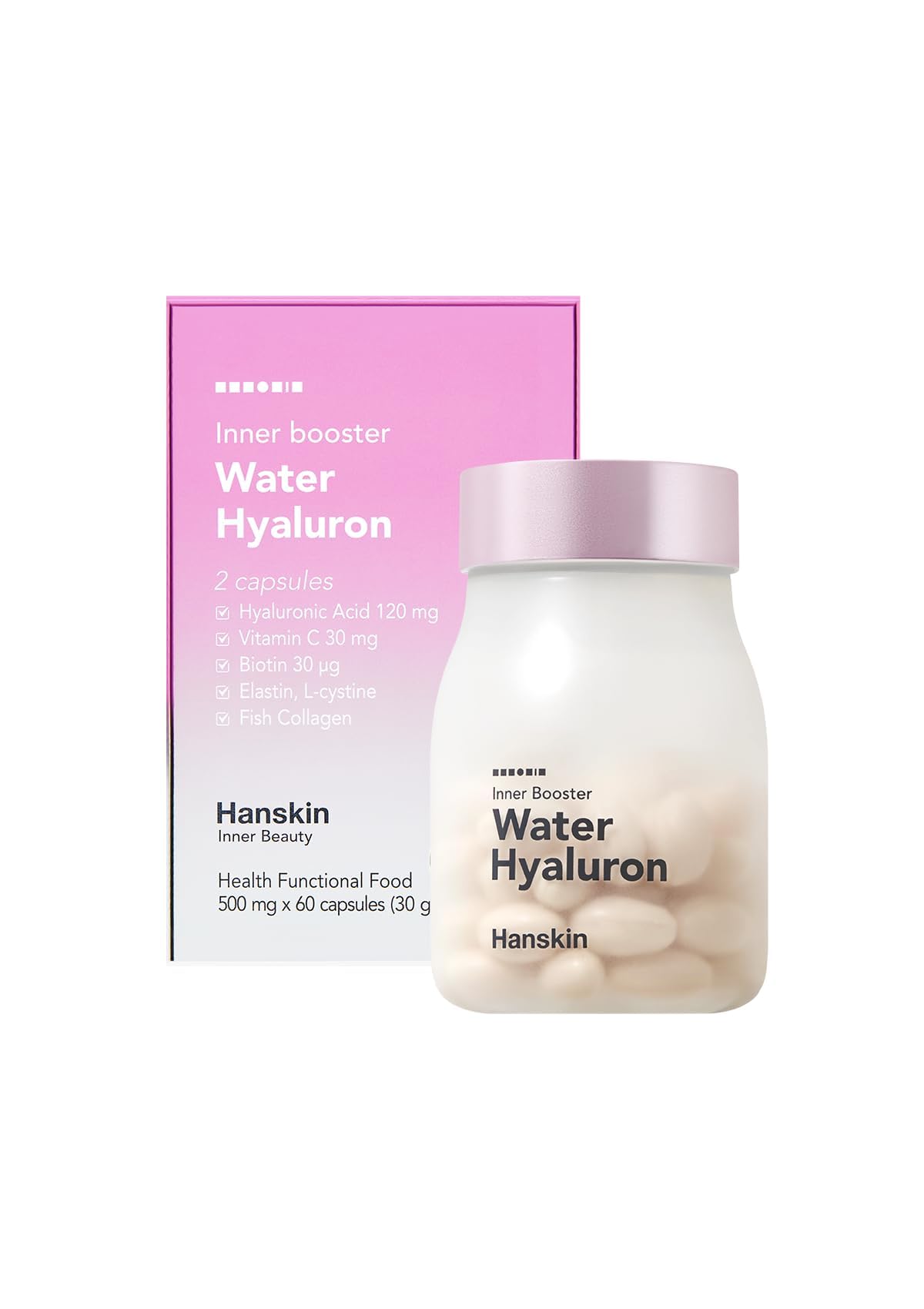 Hanskin Hyaluronic Acid Supplements for Hair, Skin, Wrinkles & Nails Capsule 60 Count