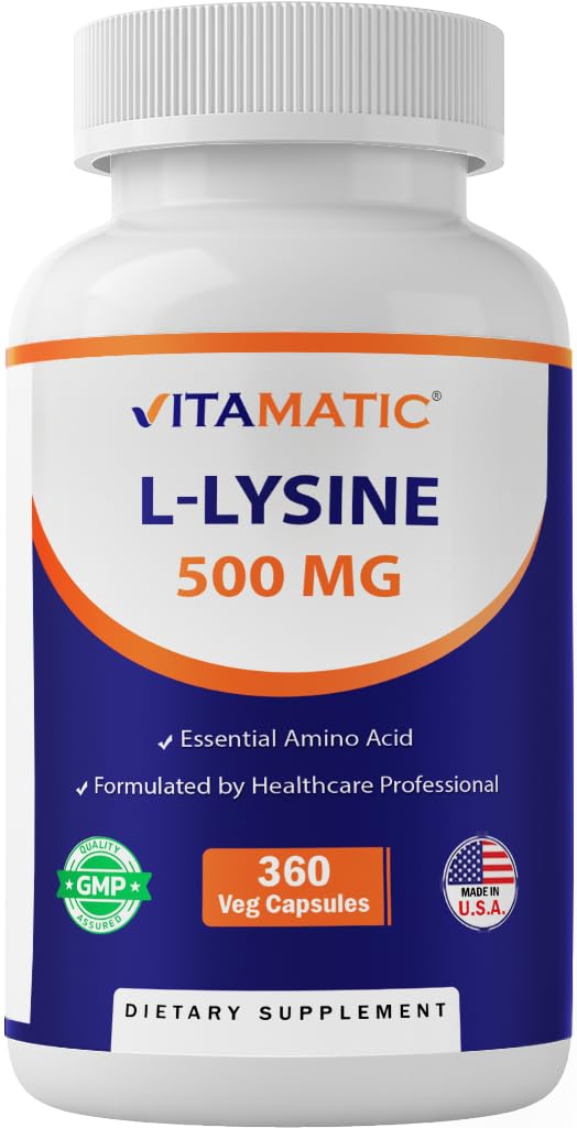Vitamatic L-Lysine 500 mg Vegetarian Capsules 360 Count