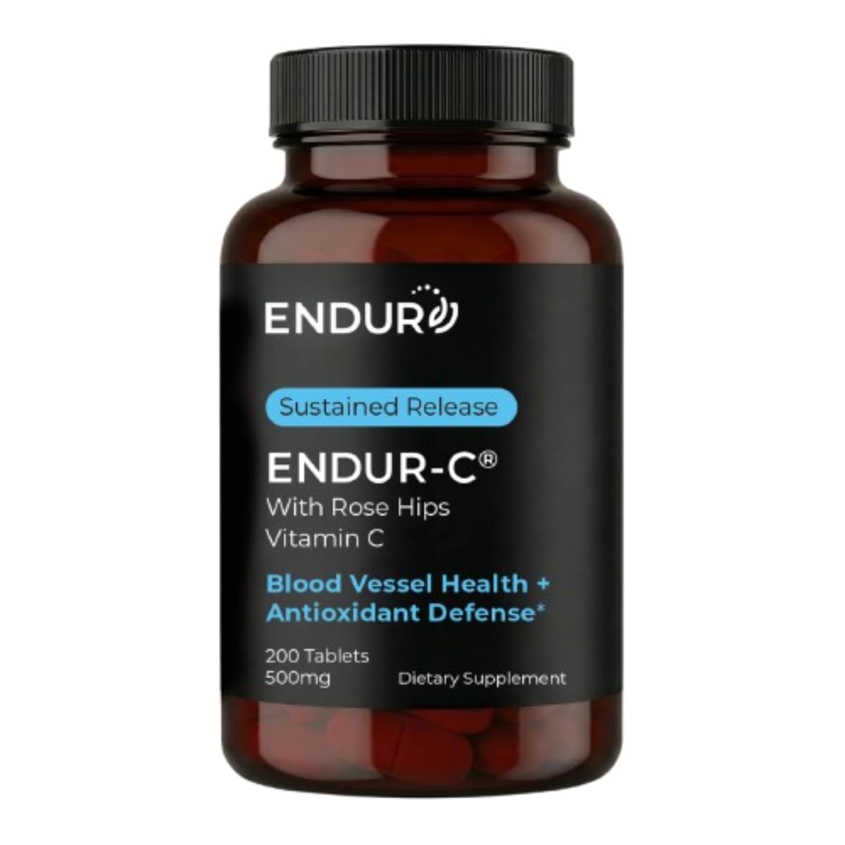 Endurance Products ENDUR-C Vitamin C + Rose Hips SR (Sustained Release) 500 mg Tablet, 200 Tablets