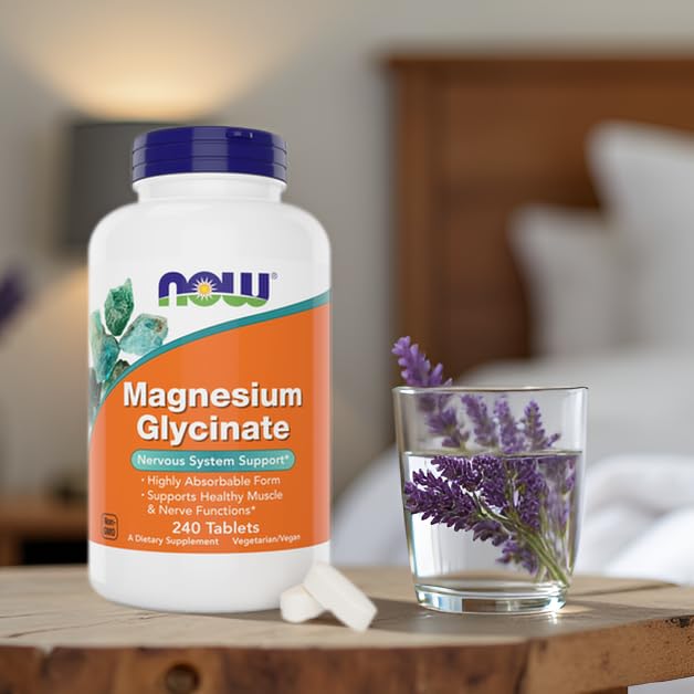 NOW Foods Magnesium Glycinate Tablets, 240 Tablets
