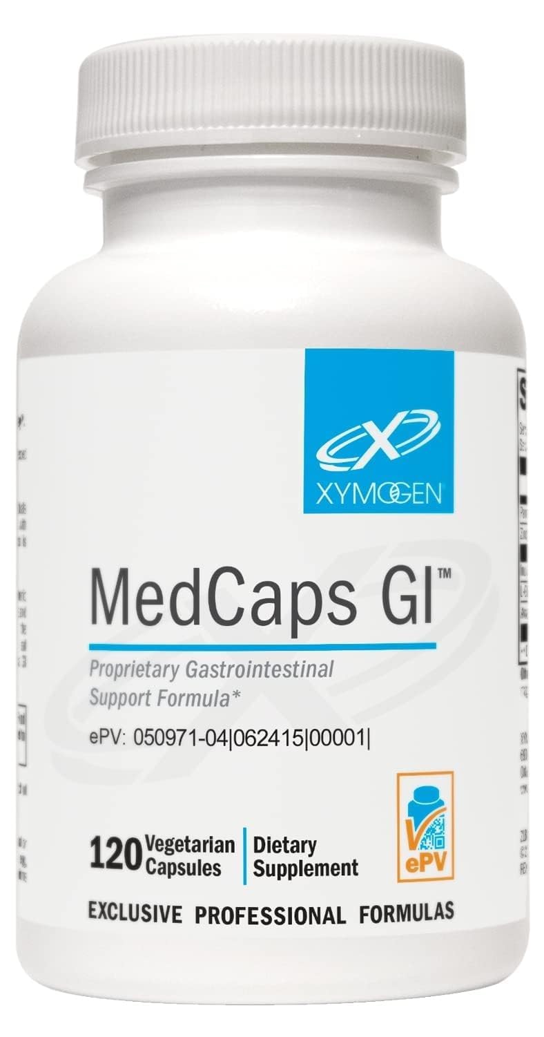 XYMOGEN MedCaps GI L-Glutamine, Zinc & Prebiotic Inulin - GI Mucosa & Gut Lining Support - with Aloe Leaf Extract - Vegetarian & Non-GMO, 120 Capsules