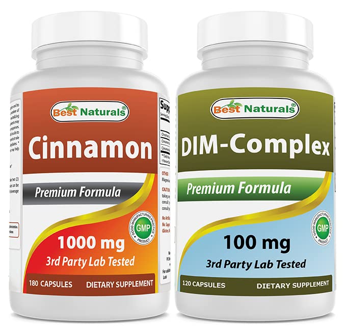 Best Naturals Cinnamon 1000 mg & DIM Supplement 100 mg Capsules, 1 Capsule