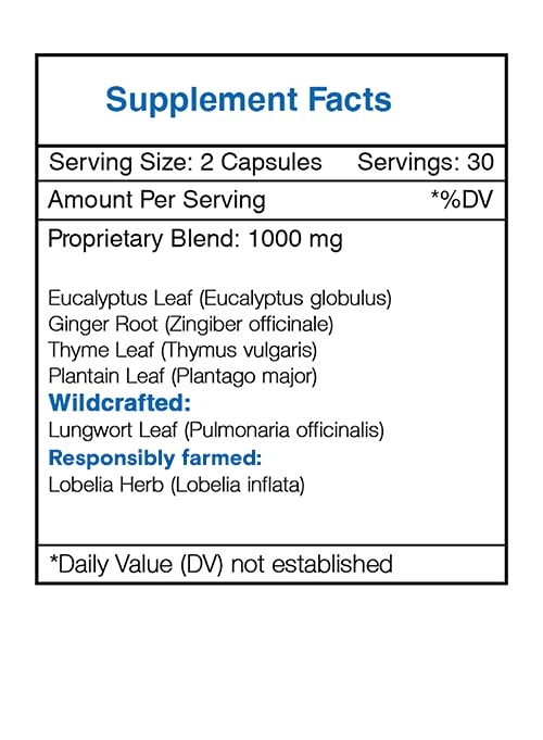 Secrets of the Tribe Respiratory Health Formula Herbal Supplement Blend Capsules, 60 Count