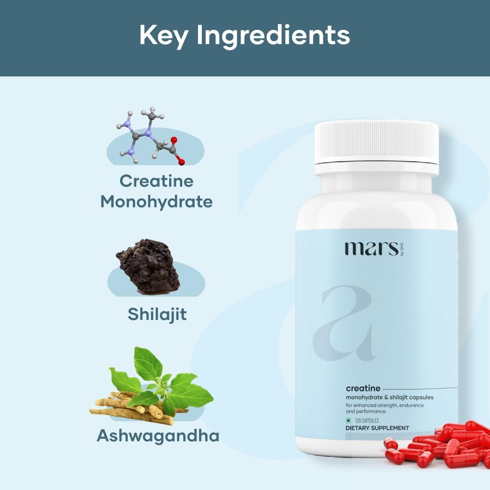 Mars by GHC Micronized Creatine Monohydrate Capsules, 120 Count