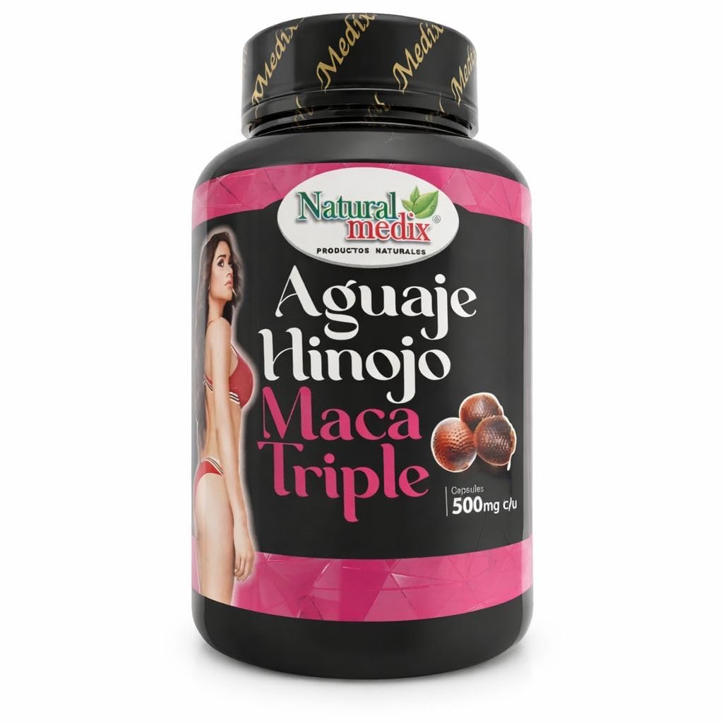 Natural medix Aguaje Hinojo Maca Triple (Maca Root Supplement) Premium 100 Capsules