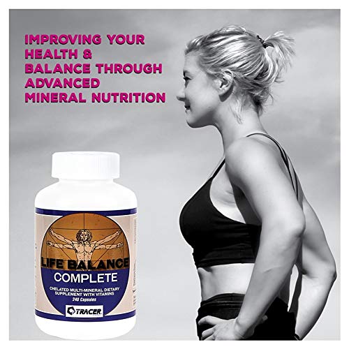 Tracer Minerals Life Balance Complete Chelated Multi-Mineral Dietary Supplement with Vitamins and Real Amino Acid Chelated Trace Minerals, Made in the USA, 240 Capsules