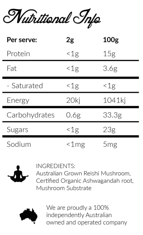 Forest Super Foods Organic Relax Whole Food Blend (50% Ashwagandha + 50% Reishi) Powder, 250 oz