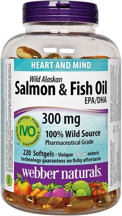Webber Naturals Wild Alaskan Salmon & Fish Oil 300 mg EPA/DHA Softgels, 220