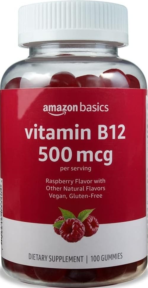 Amazon Basics Vitamin B12 500 mcg Gummy, 100 Count