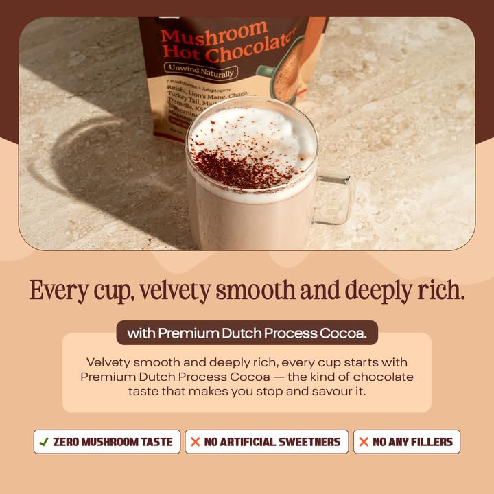 Pella Nutrition Instant Mushroom Hot Chocolate for Sleep - Cocoa Powder, 10.6 Ounce
