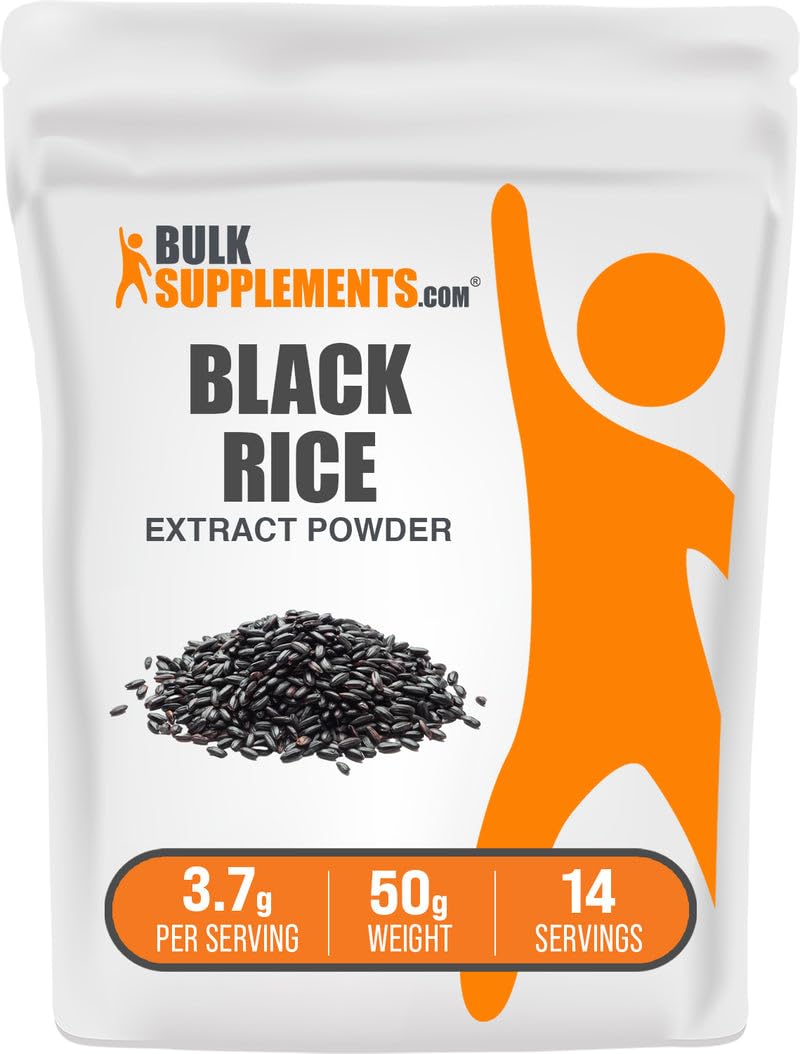 BulkSupplements Black Rice Extract Powder, 1.8 oz Pack of 1
